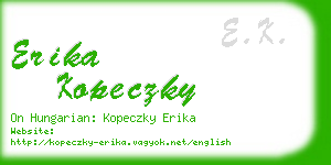 erika kopeczky business card